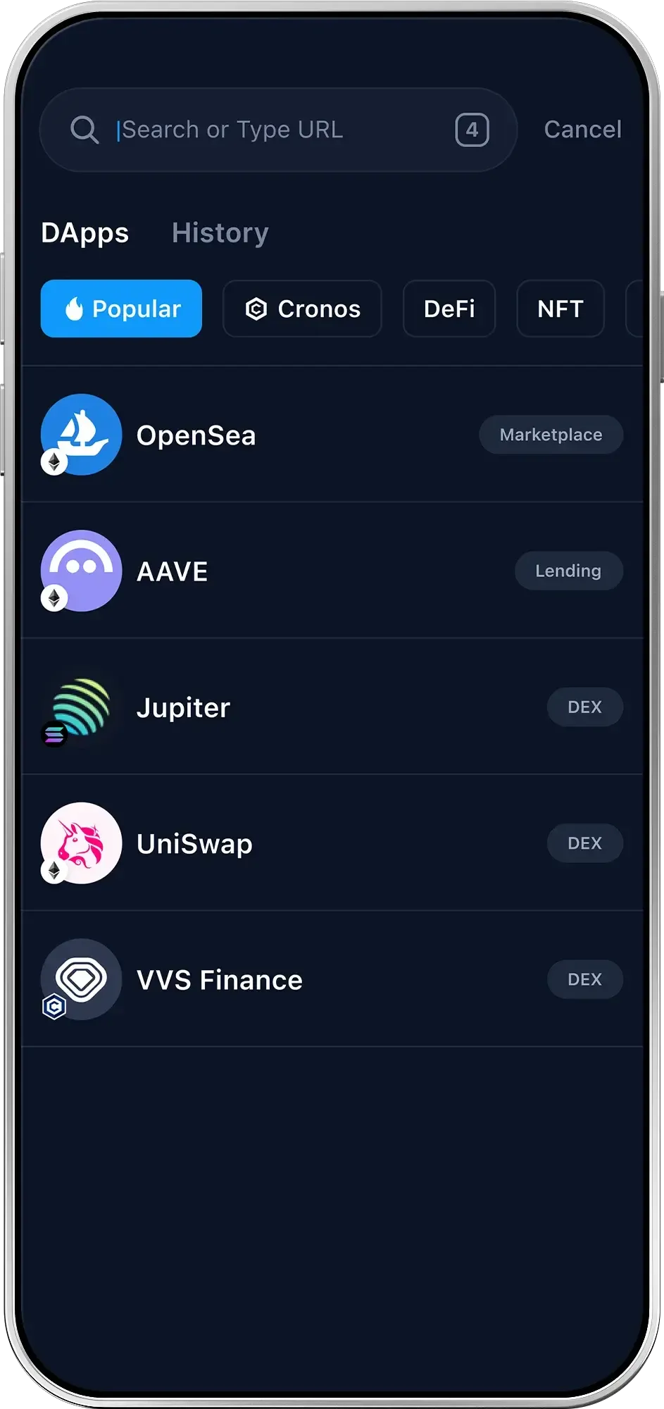 Dapps Screen