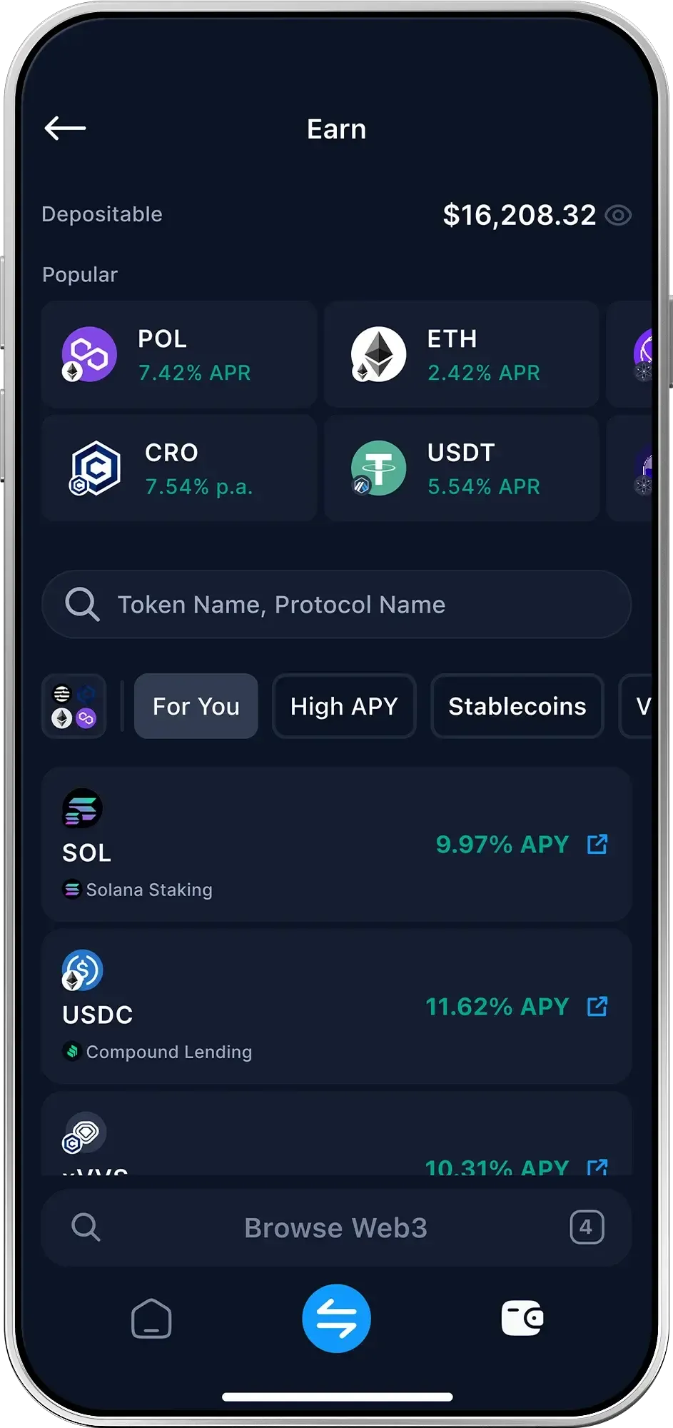 Earn Screen